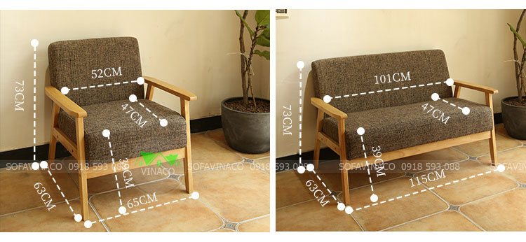 Kích thước của mẫu ghế gỗ thiết kế thanh lịch dành riêng cho các quán cafe